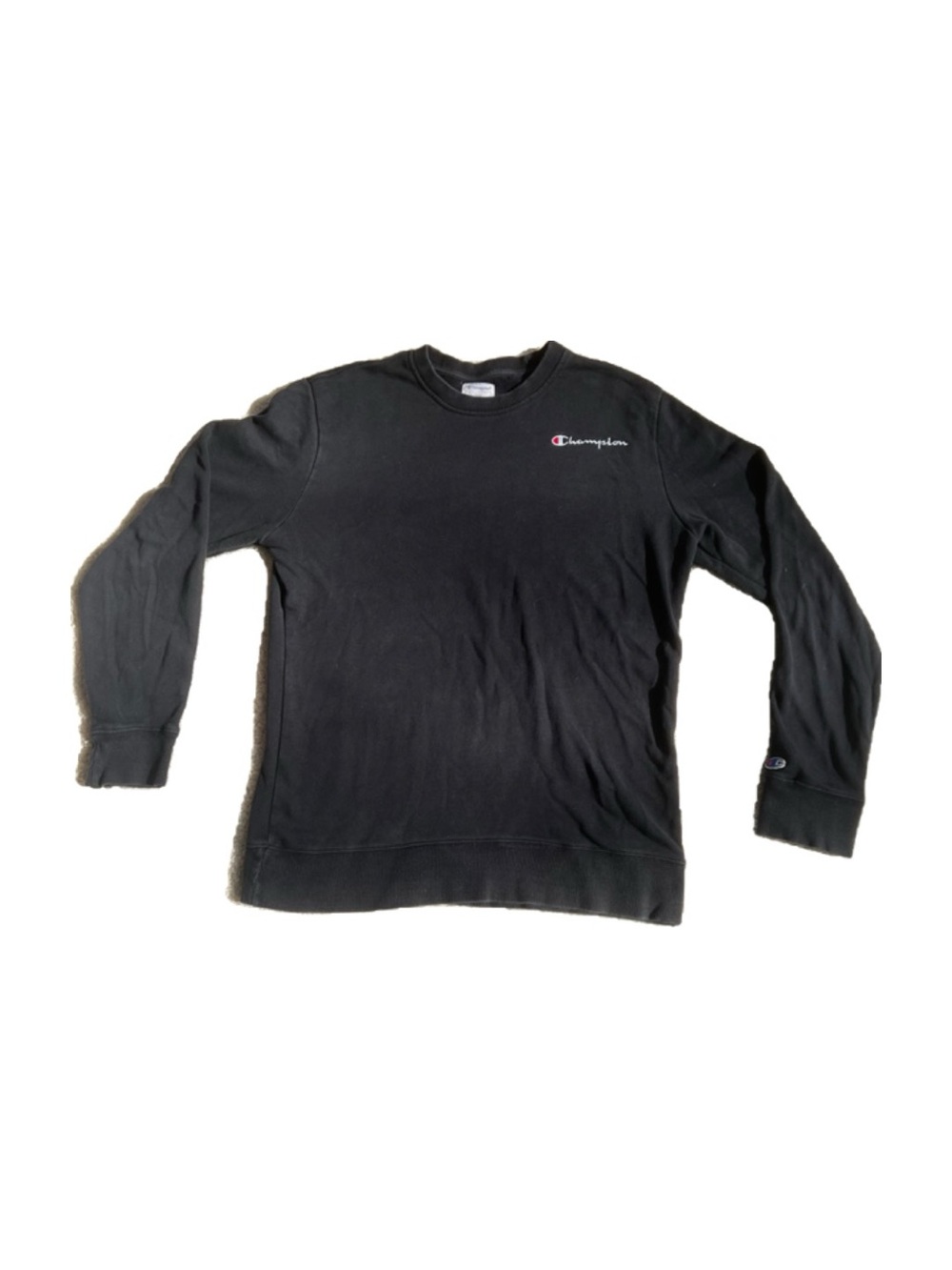Champion Black Sweatshirt with Script Logo Tag